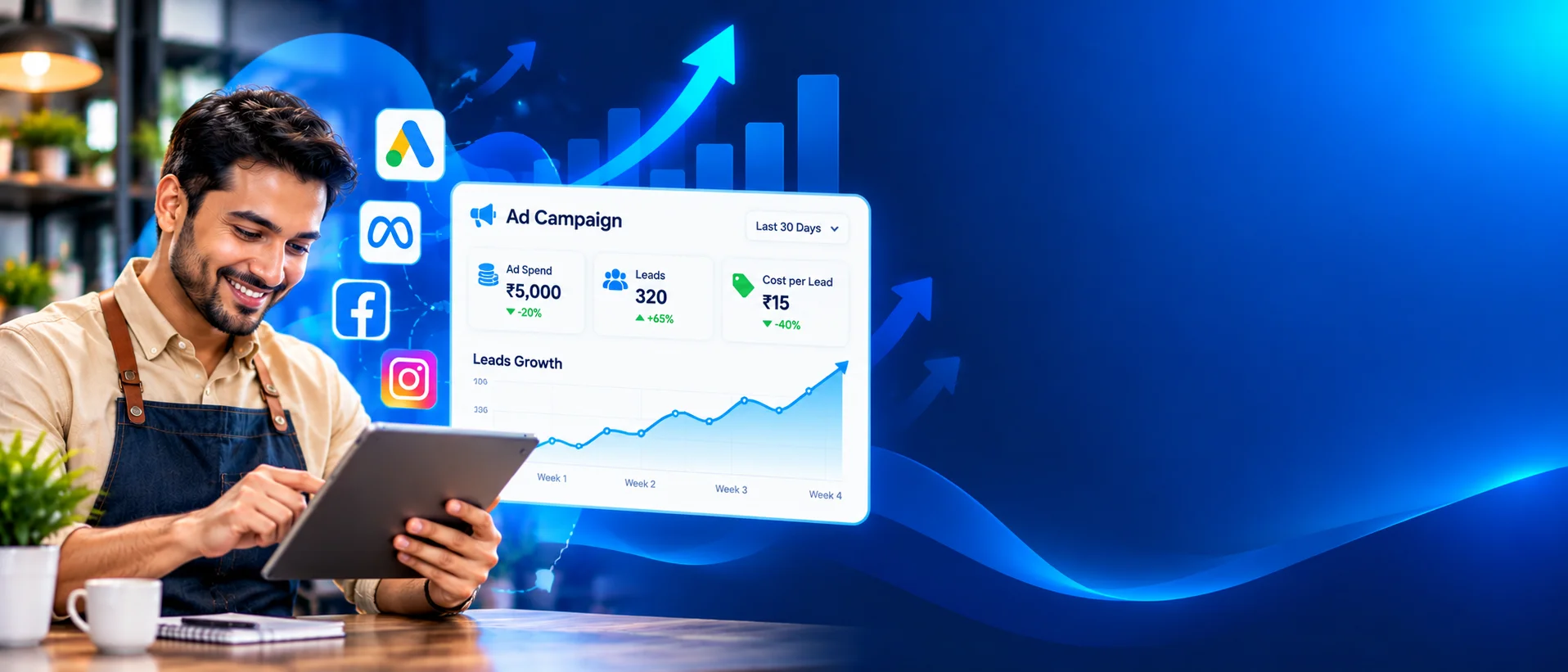 Banner: choose between SEO and Google Ads, or combine both