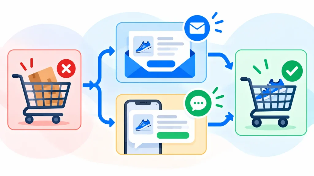 Abandoned cart email and SMS flow