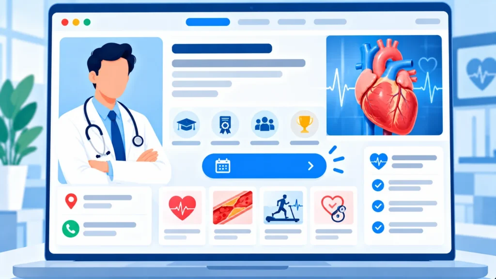 Cardiology doctor profile page