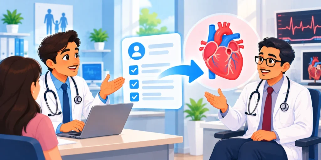 Referral page for cardiology practices