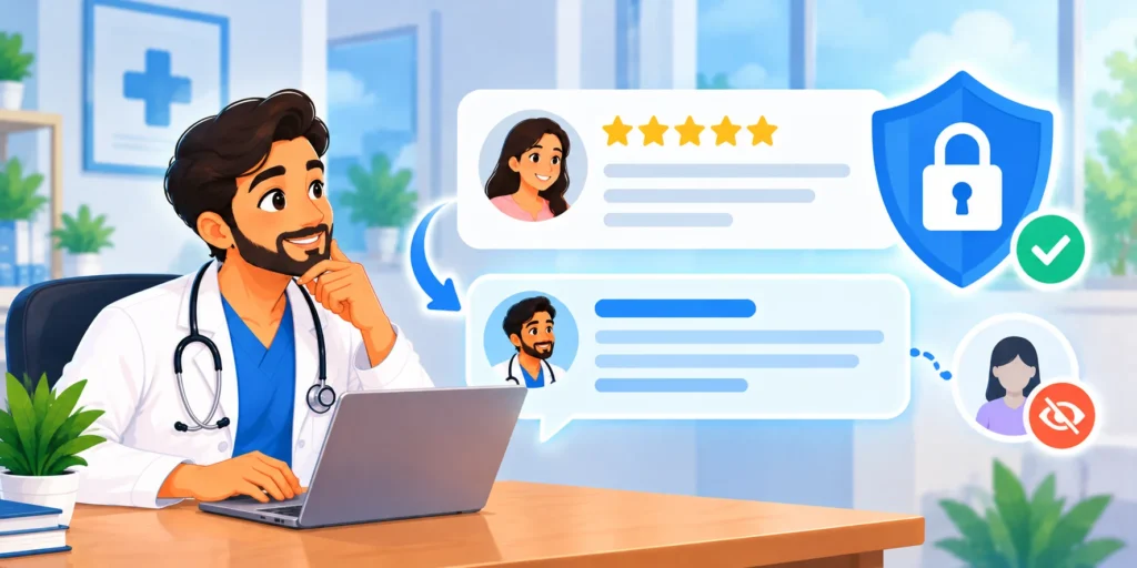 Replying to patient reviews while protecting privacy