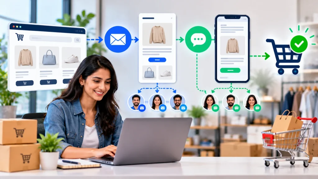 Ecommerce email and SMS marketing flows