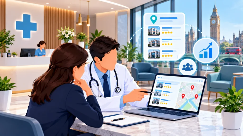 Private clinic in the UK planning healthcare marketing