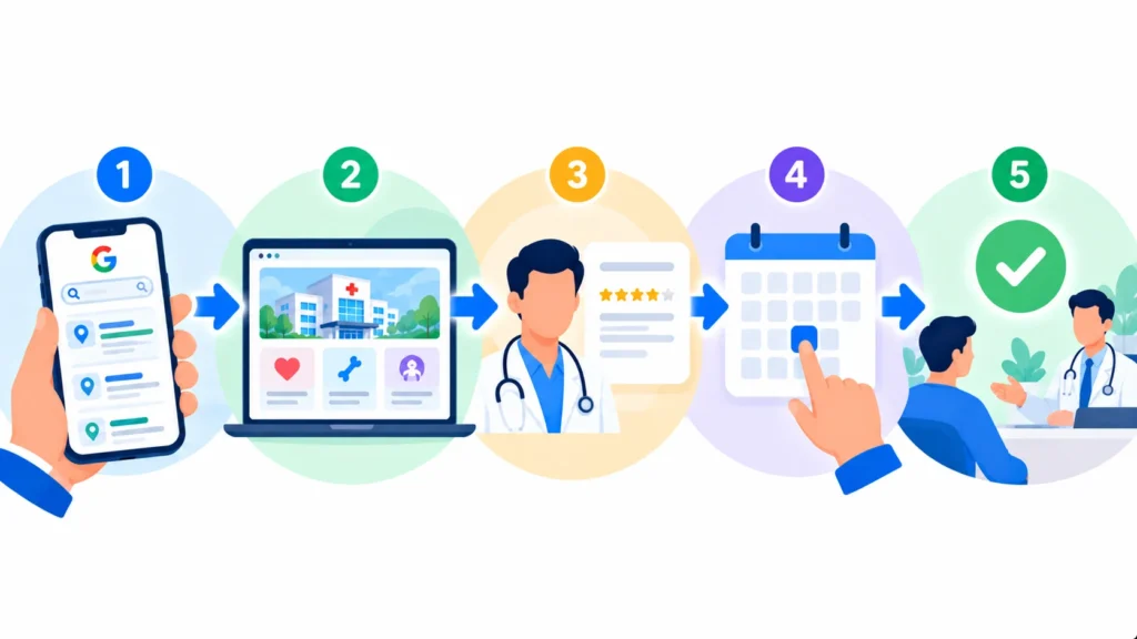 Online patient journey for a hospital