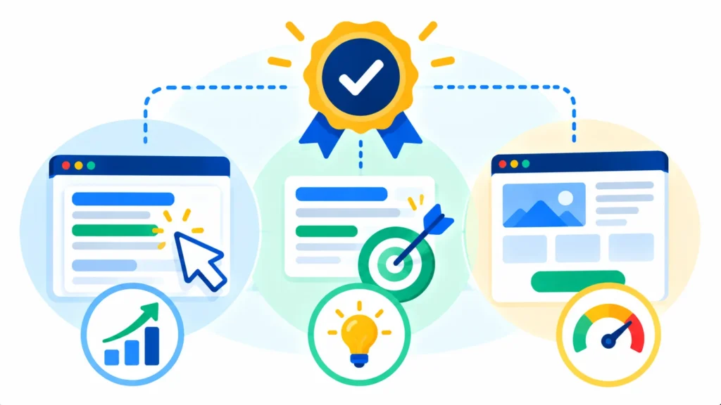 Three components of Google Ads Quality Score