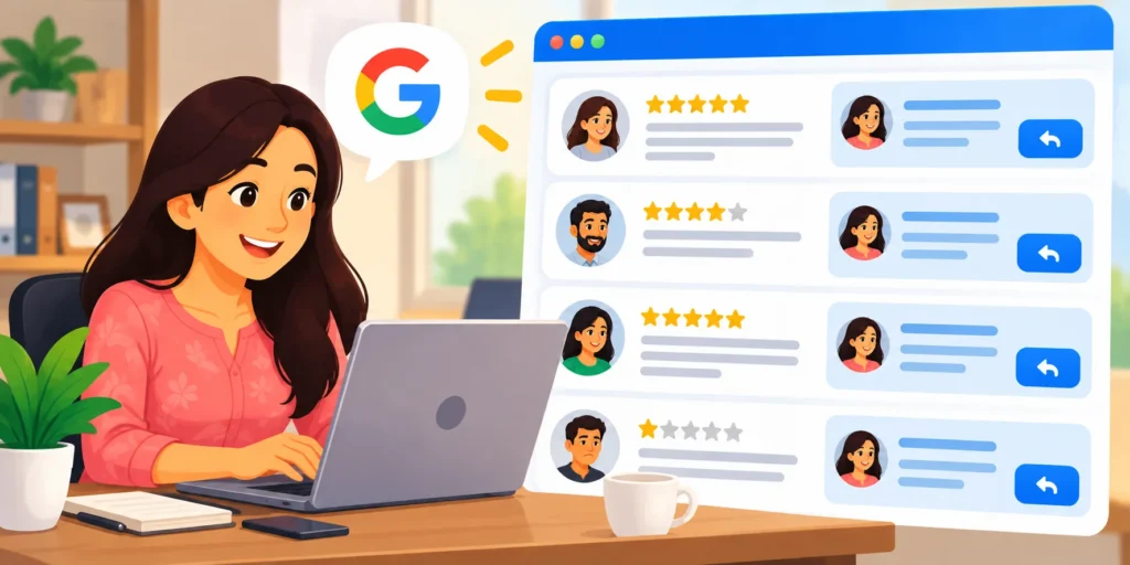 Business owner replying to Google reviews